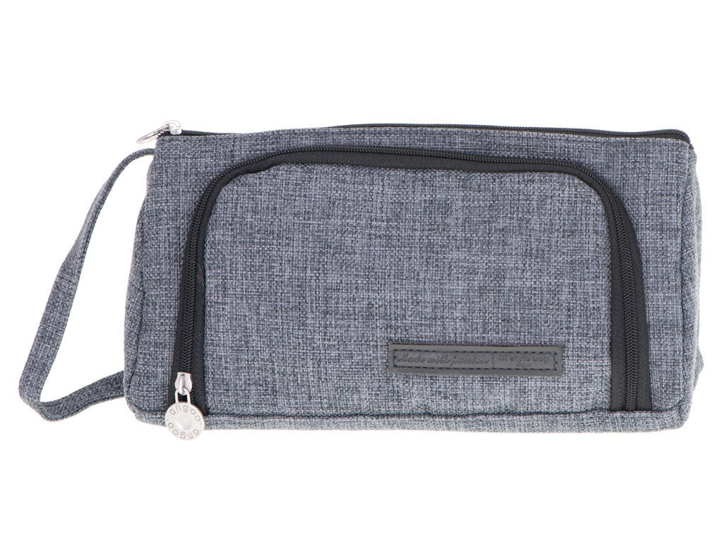 Pennfodral 2 fack med dragkedja 22x7x10 cm, rymligt med innerfickor