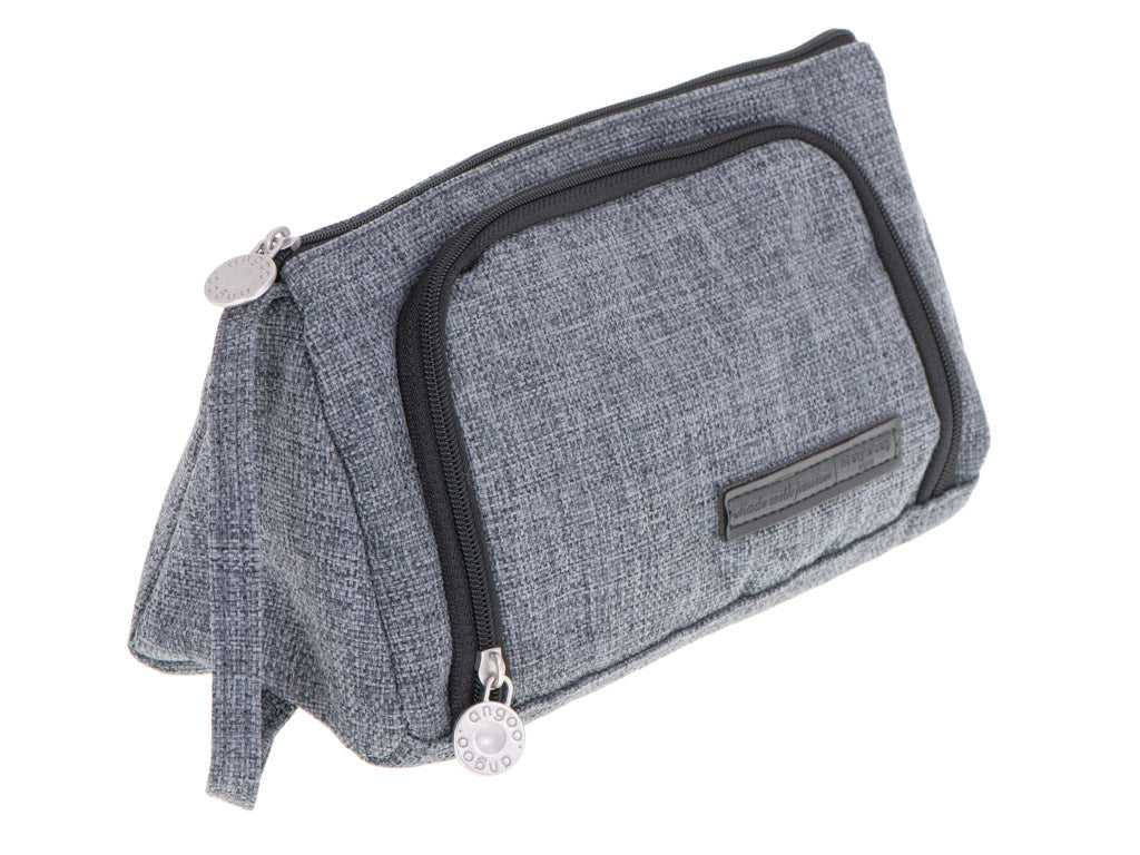 Pennfodral 2 fack med dragkedja 22x7x10 cm, rymligt med innerfickor