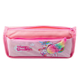 Pennfodral rosa 3D unicorn med glittrig vinge, plast 21,5x9x7 cm