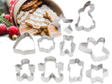 Pepparkaksformar julmotiv i stål 15-pack silver 5,5–9 cm