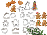 Pepparkaksformar julmotiv i stål 15-pack silver 5,5–9 cm
