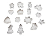 Pepparkaksformar julmotiv i stål 15-pack silver 5,5–9 cm