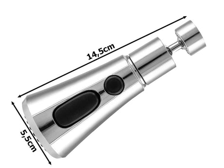 Perlator till kökskran 22 mm 3 spraylägen 360° rotation ABS plast silver