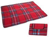 Picknickfilt 150x200 cm fleece med vattentät undersida röd rutig