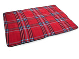 Picknickfilt 150x200 cm fleece med vattentät undersida röd rutig