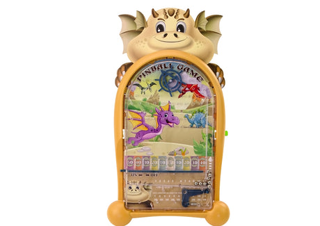 Pinballspel bordsspel 28x20 cm drak- och dinosauriemotiv beige