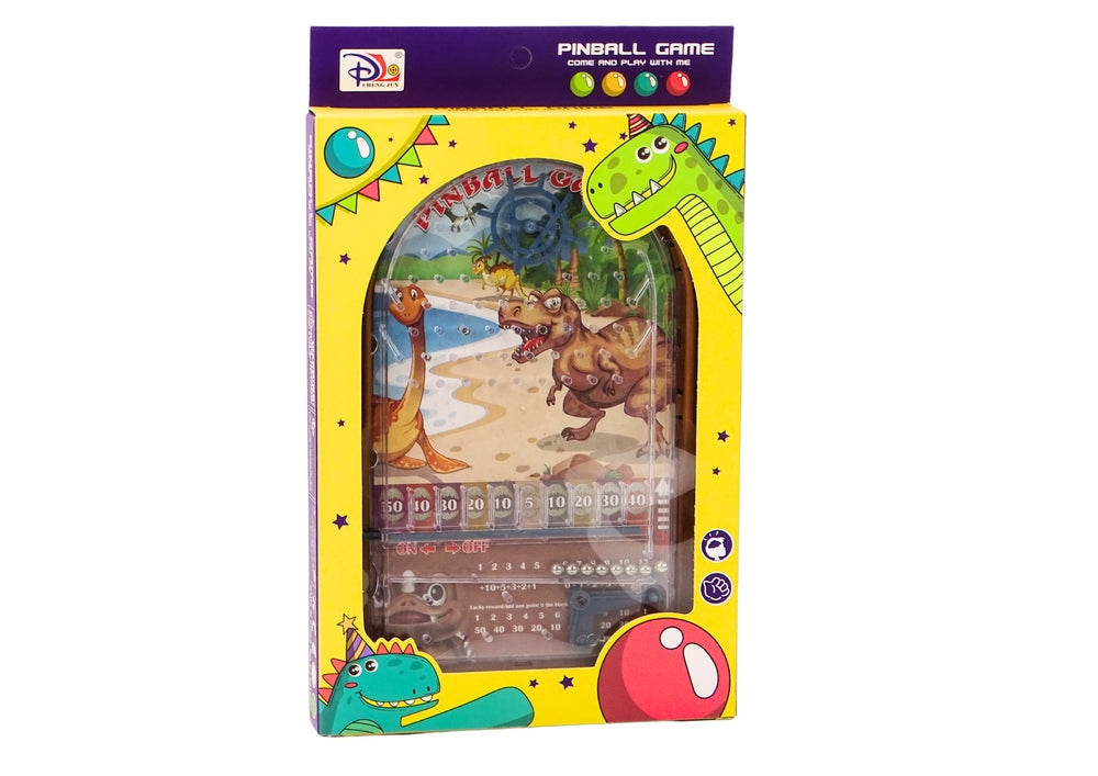 Pinballspel dinosaurietema brun 28x20 cm för barn 3+ CE EN71