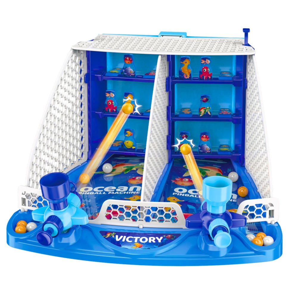 Pinballspel för barn 2 spelare med 2 launchers och 16 kulor