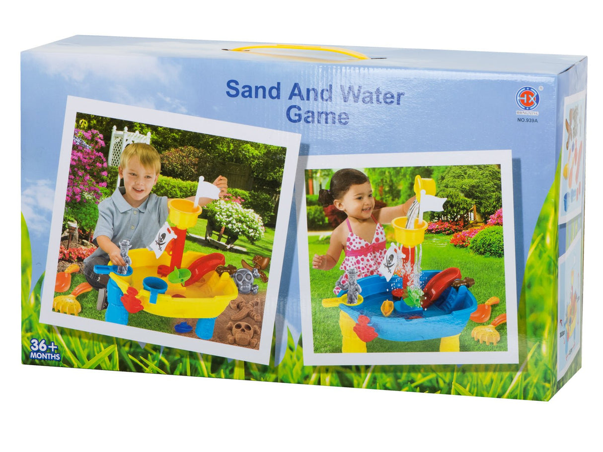 Piratskepp sand- och vattenlekset med fontän, tillbehör, 3+ år