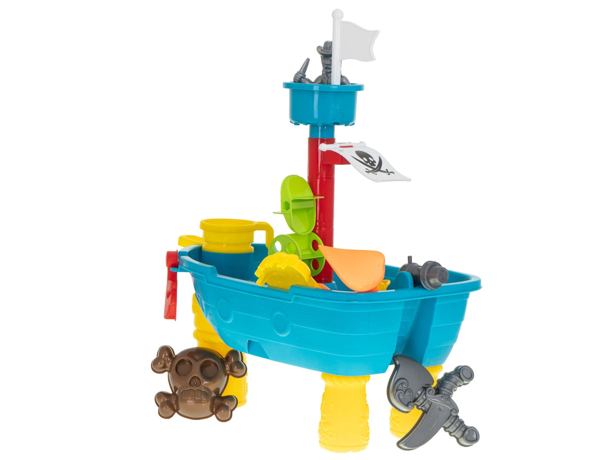 Piratskepp sand- och vattenlekset med fontän, tillbehör, 3+ år