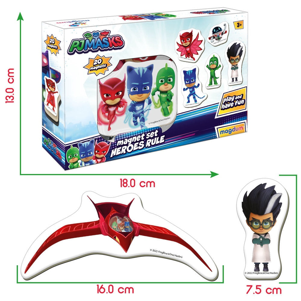 Pj Masks magnetset 20-pack magneter för barn 3+ (ca 3–8 cm)
