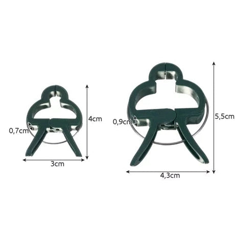 Plantklämmor för växtstöd 108-pack grön (54 små + 54 stora)