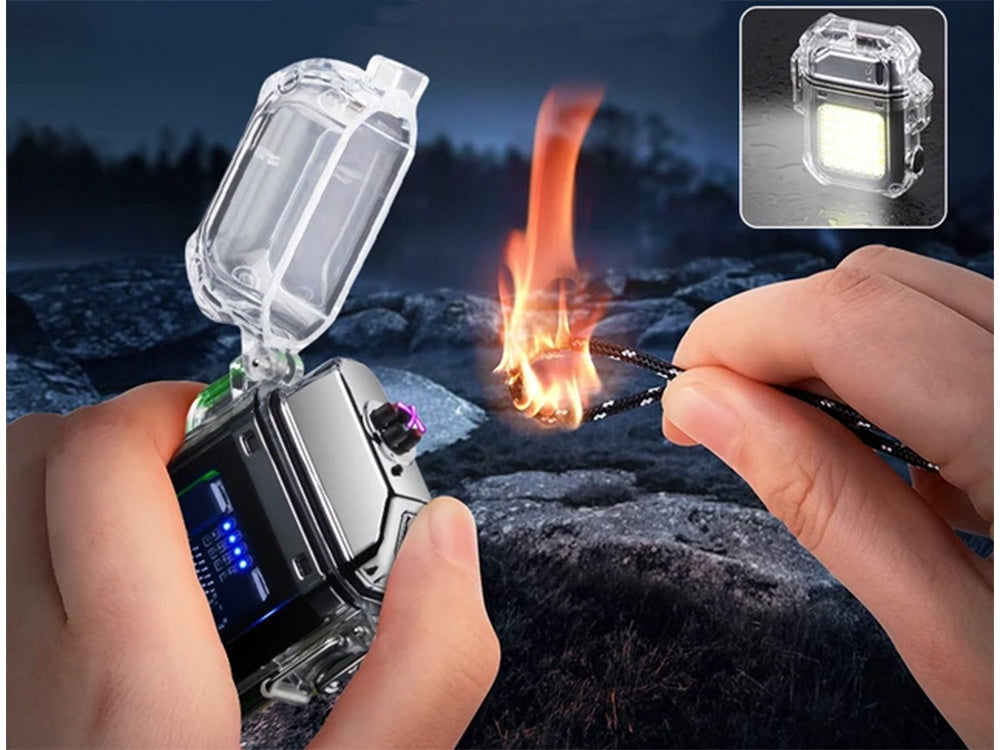 Plasmalighter USB-laddning med COB LED-ficklampa 3 lägen