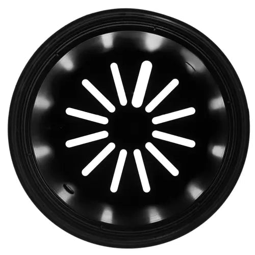 Plastkrukor 2L 500-pack svart 13 cm 16 cm toppdiameter 12 hål