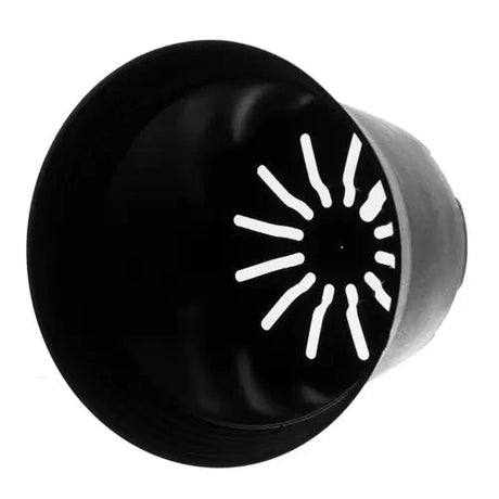 Plastkrukor 2L 500-pack svart 13 cm 16 cm toppdiameter 12 hål
