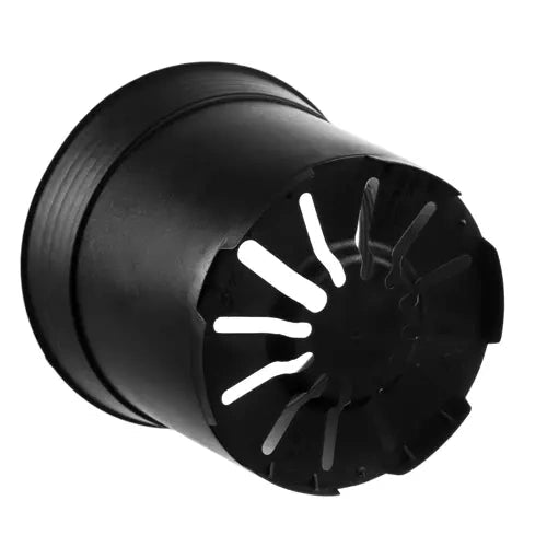 Plastkrukor 2L 500-pack svart 13 cm 16 cm toppdiameter 12 hål