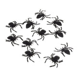 Plastspindlar Halloween 10-pack 3x3 cm svart PVC