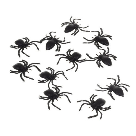 Plastspindlar Halloween 10-pack 3x3 cm svart PVC