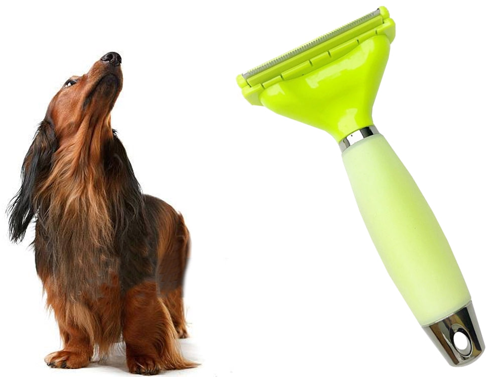 Pälsutredare underullskam rostfritt stål/silikon 16 cm grön