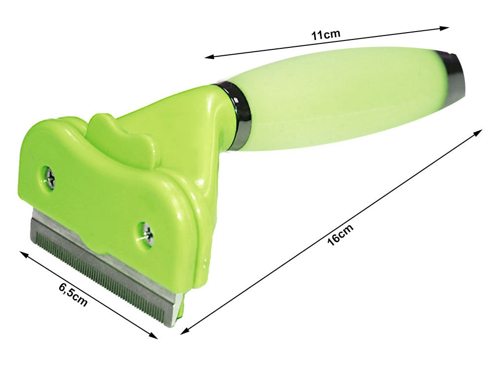 Pälsutredare underullskam rostfritt stål/silikon 16 cm grön