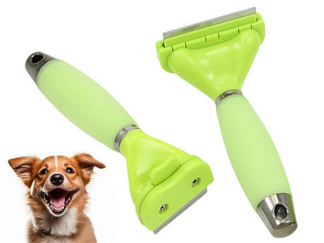 Pälsutredare underullskam rostfritt stål/silikon 16 cm grön
