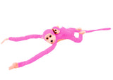 Plyschapa med bebis rosa 70 cm med kardborre, från 3 år