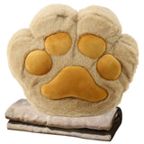 Plysch kattass-kudde med filt set 40x36 cm beige 200x100 cm