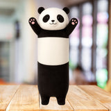 Plysch panda gosedjur 70 cm avlång cylinder svart/vit