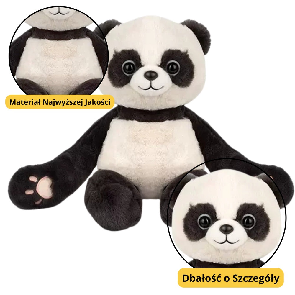 Plyschpanda med magneter i tassar och ögon 23 cm