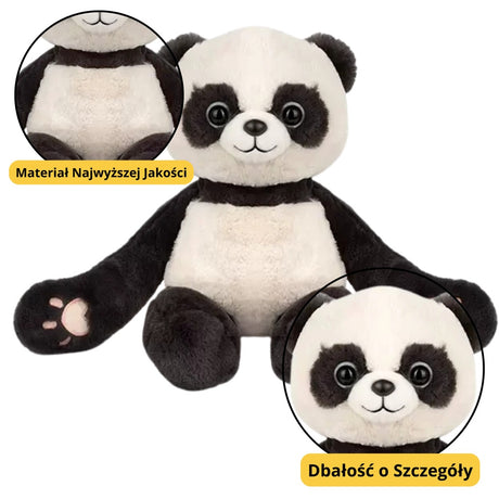 Plyschpanda med magneter i tassar och ögon 23 cm
