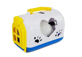 Plysch panda med transportör 13,5 cm – välj färg (vit/blå, rosa/lila)