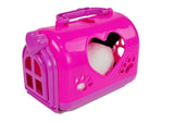 Plysch panda med transportör 13,5 cm – välj färg (vit/blå, rosa/lila)
