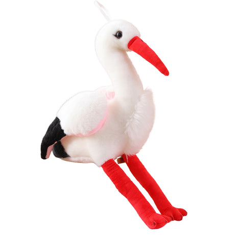 Plyschstork gosedjur 37 cm mjuk kramleksak för barn