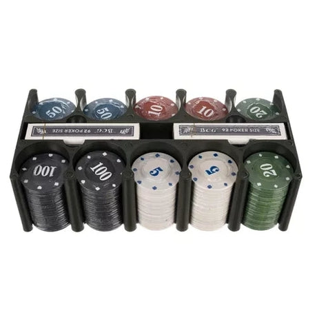Pokerset 200 marker med spelmatta 92x58 cm, 2 kortlekar, metallbox