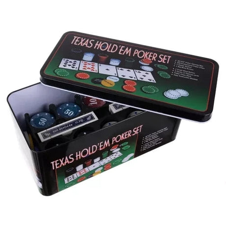 Pokerset 200 marker med spelmatta 92x58 cm, 2 kortlekar, metallbox