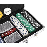 Poker set 300 marker 10 g med aluminiumväska, 2 kortlekar & tärningar