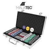 Poker set 300 marker 10 g med aluminiumväska, 2 kortlekar & tärningar