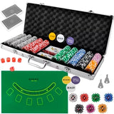 Pokerset 500 st marker med väska, plastchips med metallkärna