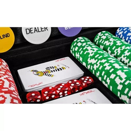 Pokerset 500 st marker med väska, plastchips med metallkärna