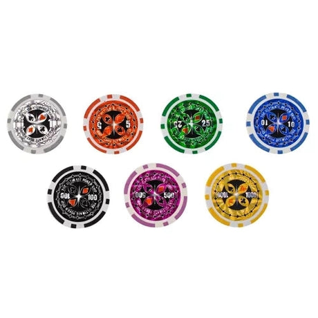 Pokerset 500 st marker med väska, plastchips med metallkärna