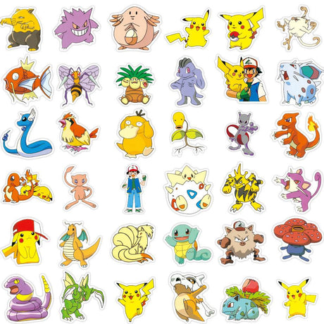 Pokémon klistermärken 100-pack vattentäta PVC 3-10 cm