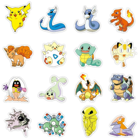 Pokémon klistermärken 100-pack vattentäta PVC 3-10 cm
