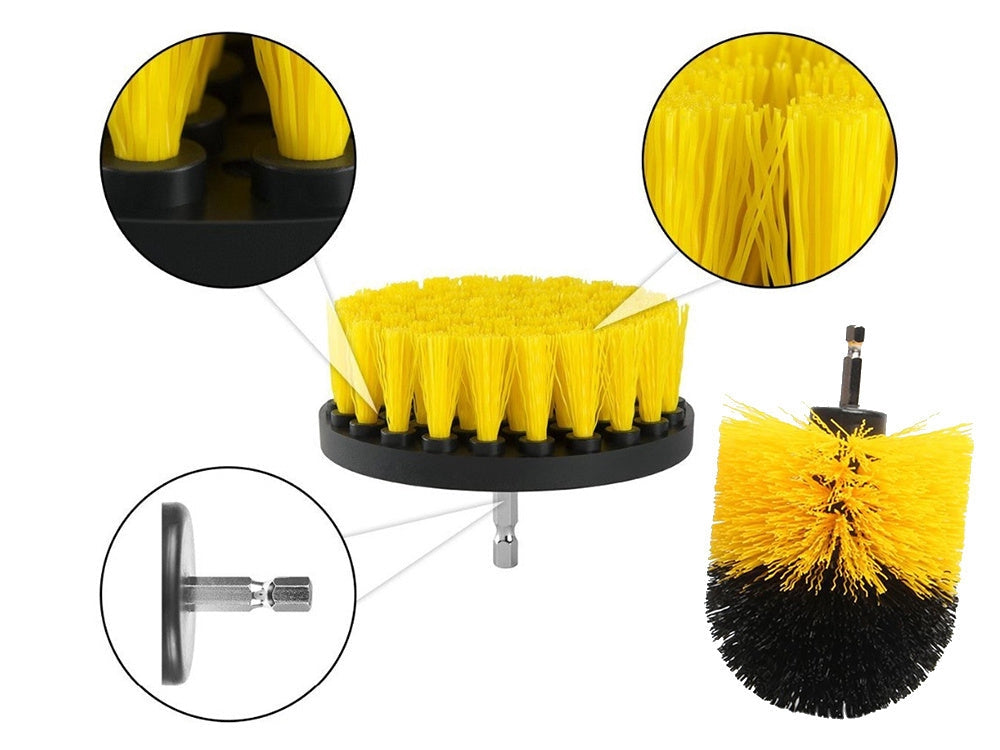 Poleringsset för borrmaskin 23 delar borstar och svampar M10/8 mm