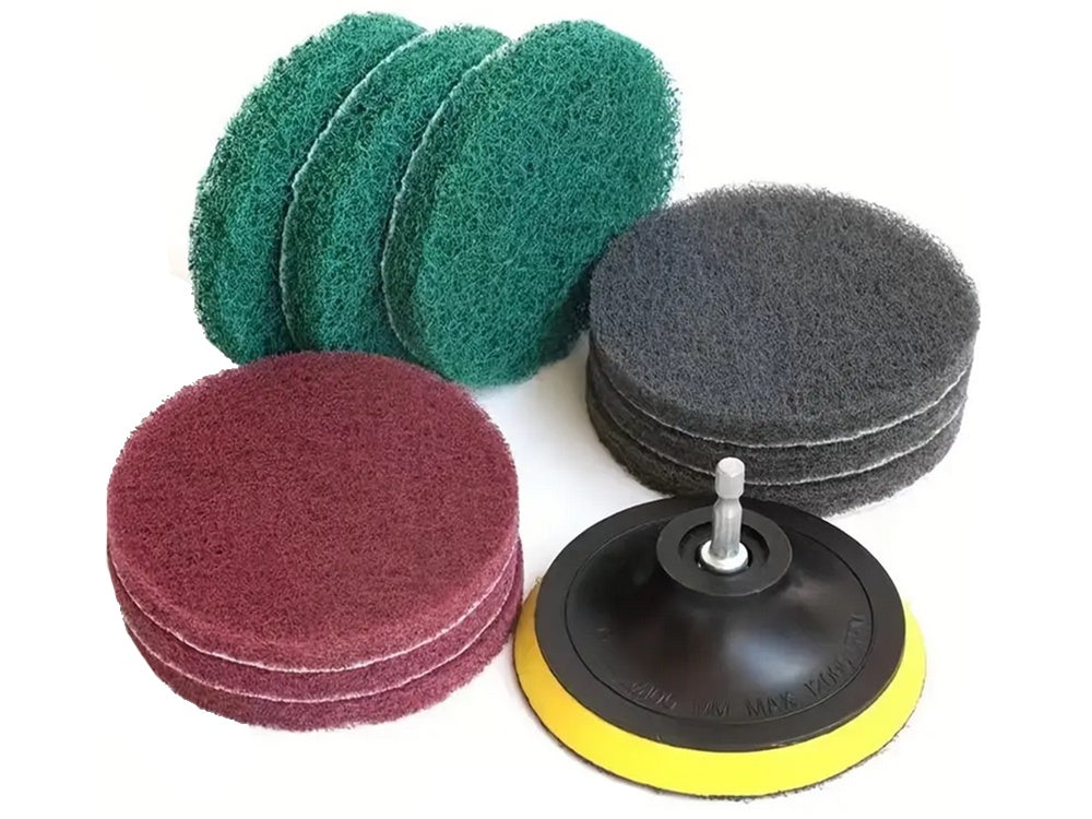 Poleringsset för borrmaskin 23 delar borstar och svampar M10/8 mm