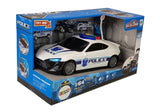 Polisbil 2i1 med garage, ljus/ljud, 3 polisbilar 1:64 + figur