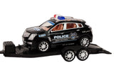 Polisbil leksaksset polispickup med bärgningsvagn och off-road bil