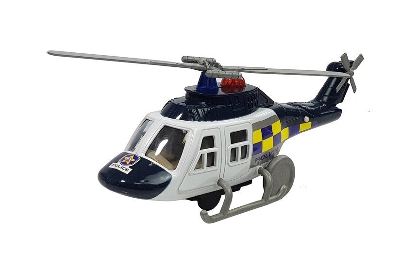 Polisfordon leksaksset 6 delar med helikopter ljus/ljud, 3+ år