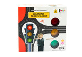 Polisleksaksset med trafikljus, väst, handbojor & walkie-talkie 3+