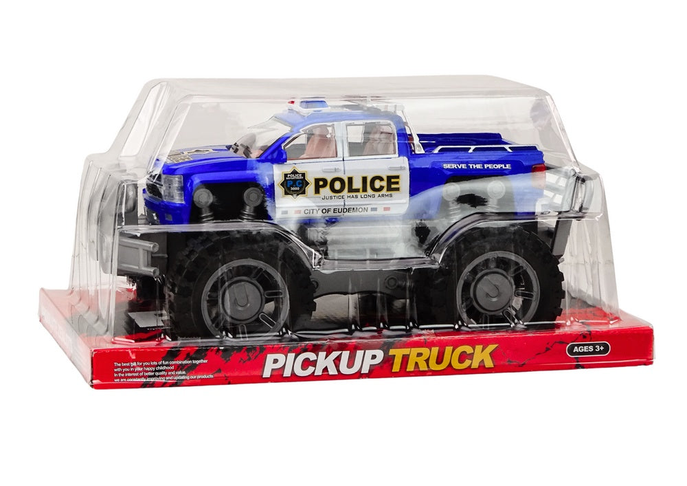 Polispickup leksaksbil off-road 31 cm med friktionsdrift, 3+ år