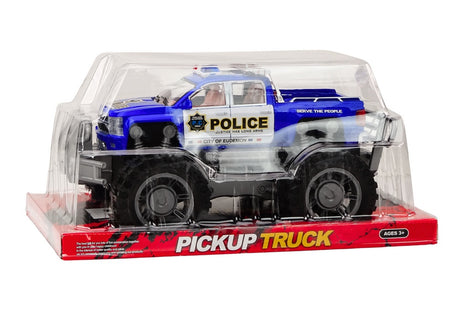 Polispickup leksaksbil off-road 31 cm med friktionsdrift, 3+ år